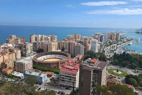 Vue de Malaga depuis le château de Gibralfaro