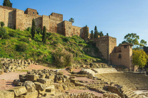 Le théâtre romain et l'Alcazaba de Malaga
