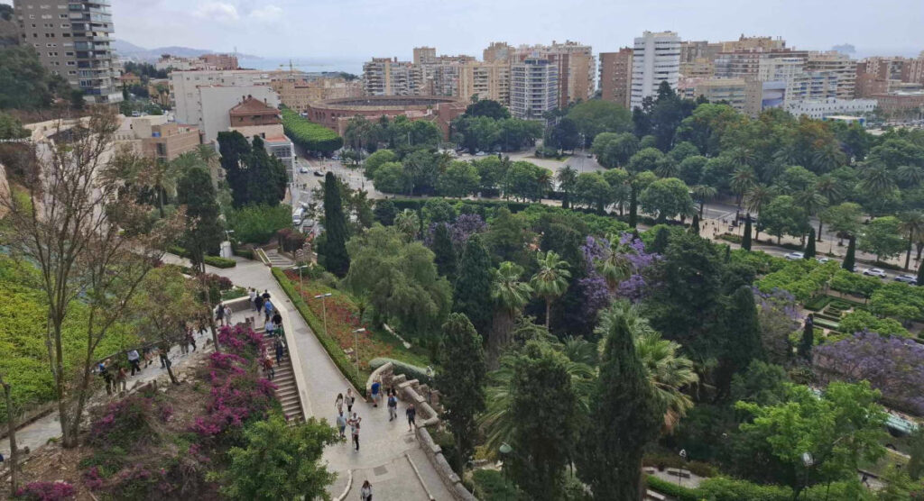 Vue panoramique depuis l’intérieur de l'Alcazaba de Malaga